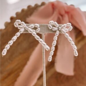 NEW White Bow Earrings